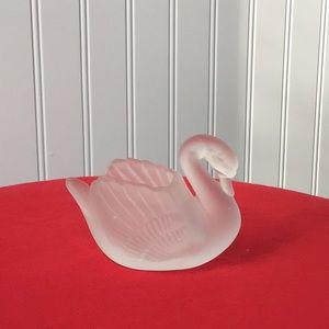 Vintage Frosted Glass Swan